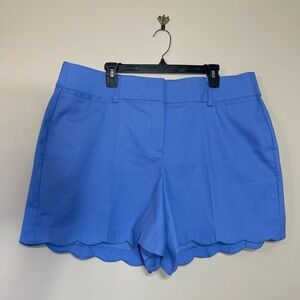 NWT Lane Bryant Shorts Women's 18 Blue Scalloped The Allie‎ Stretch Chino Cute